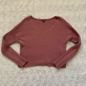 Wild Fable Ribbed Knit Sweater in Pink